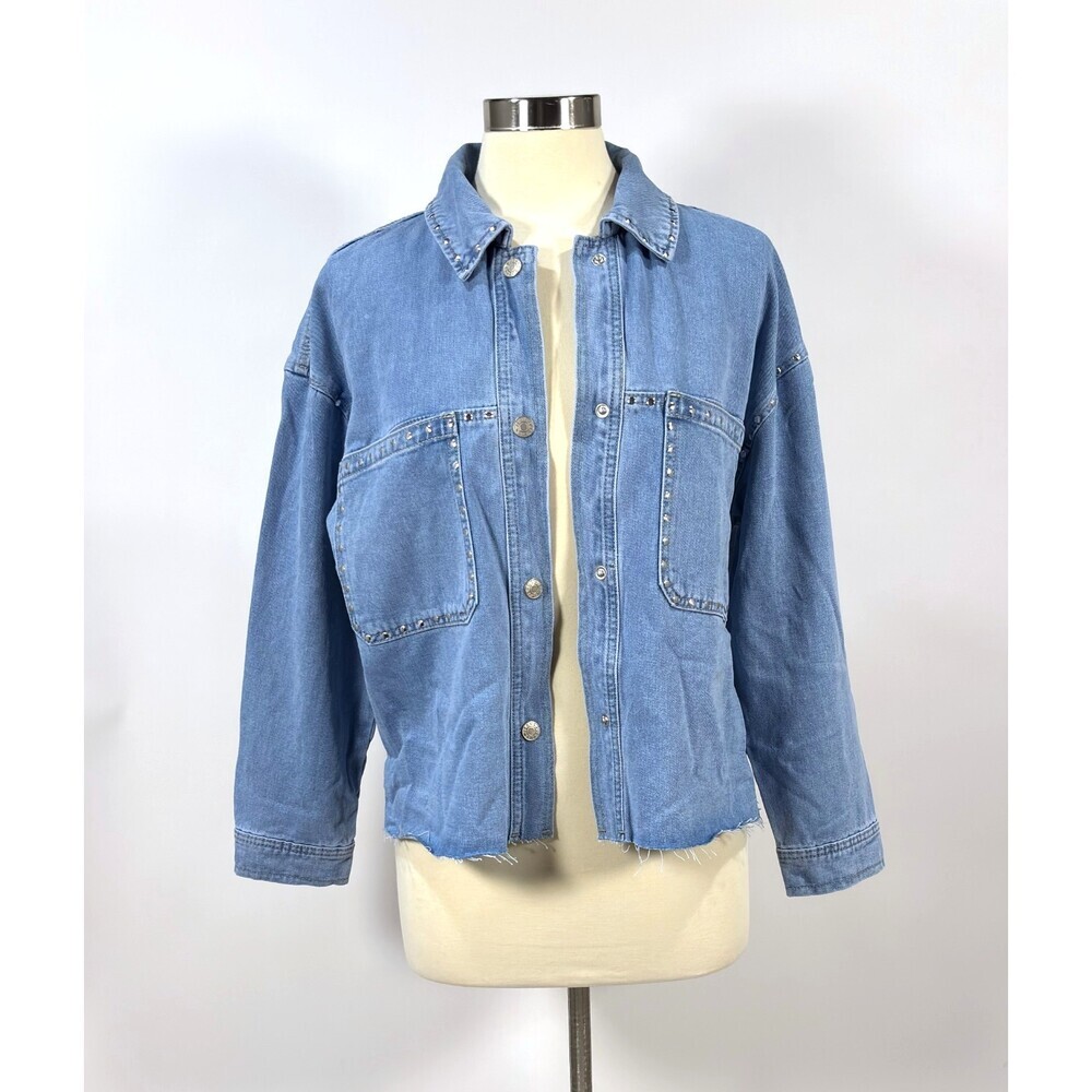 Sincerely Jules Denim Button Up Shirt Jacket Studded Western NWT - Medium